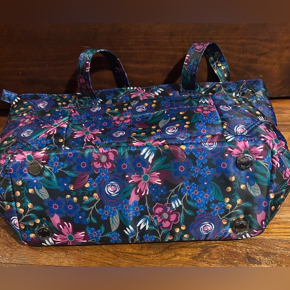 Lug Floral Tote Bag - Vibrant Blue and Pink - Picture 5 of 7